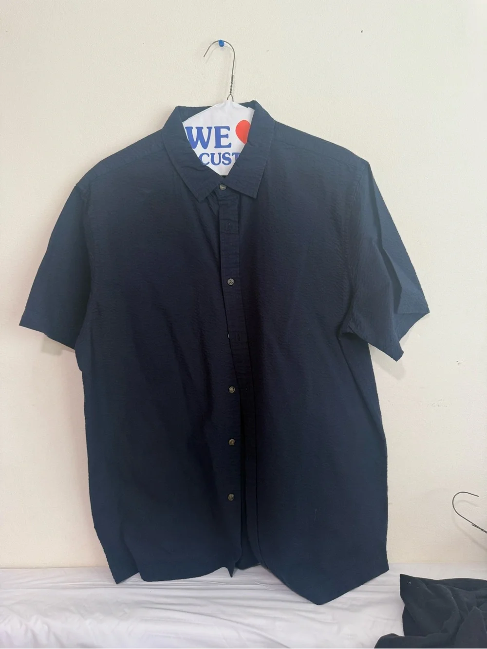 Banana Republic Navy Short-Sleeve Button-Down Shirt